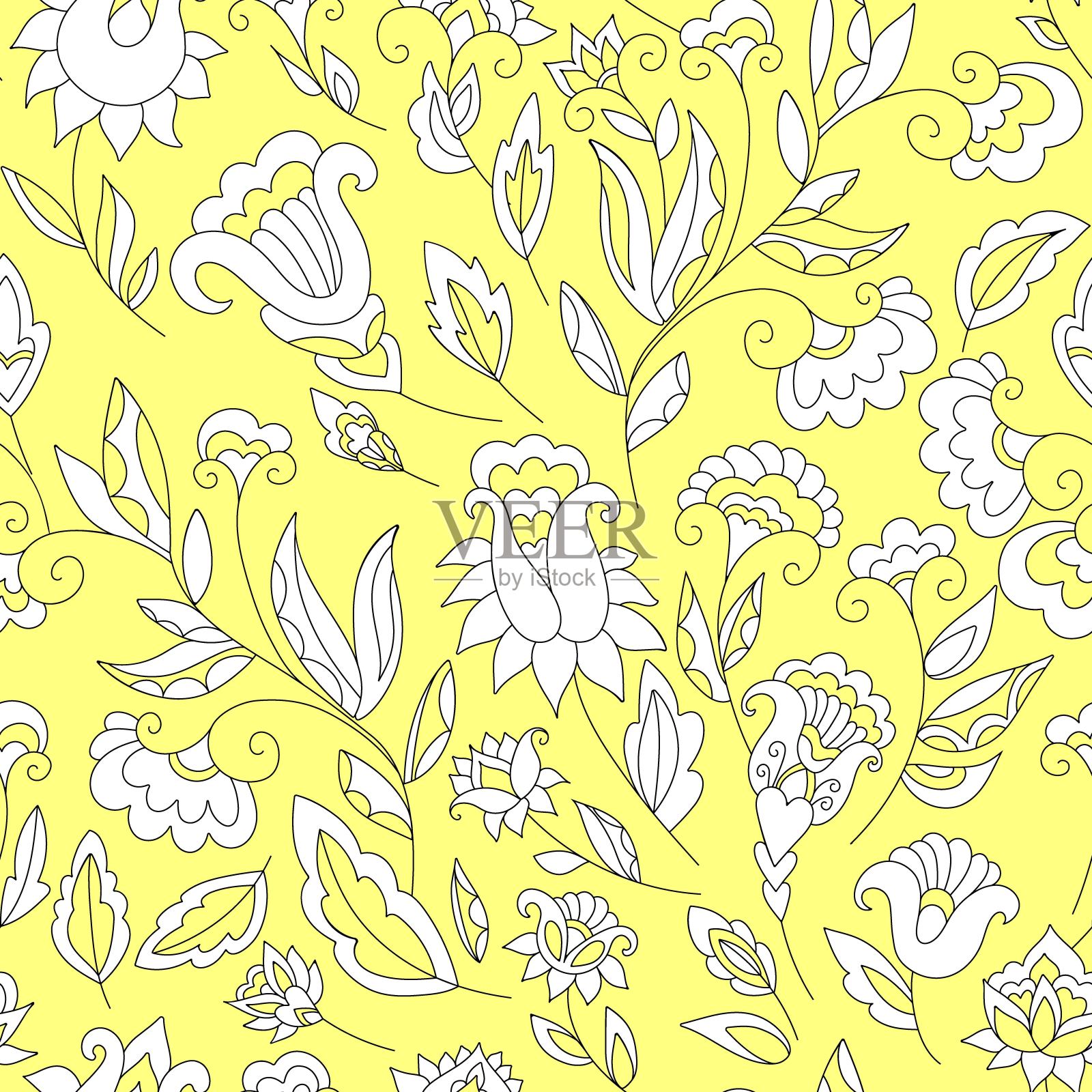 花卉无缝的背景插画图片素材