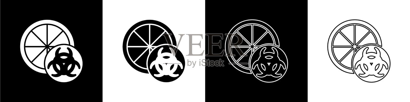 设置转基因柑橘类水果图标插画图片素材