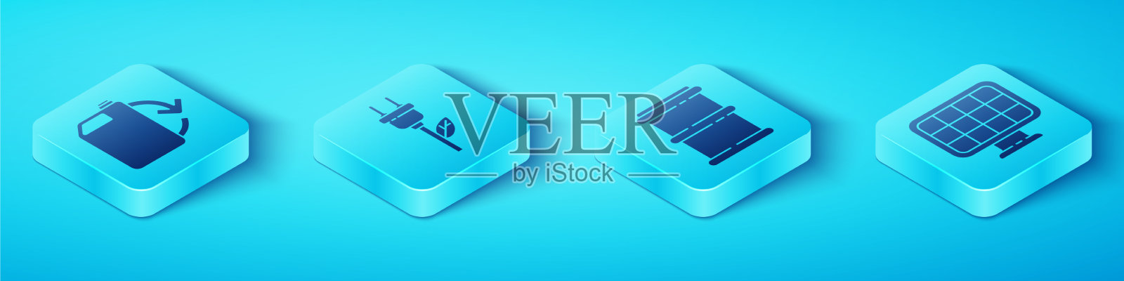 设置等距生态燃油罐，省电图标素材