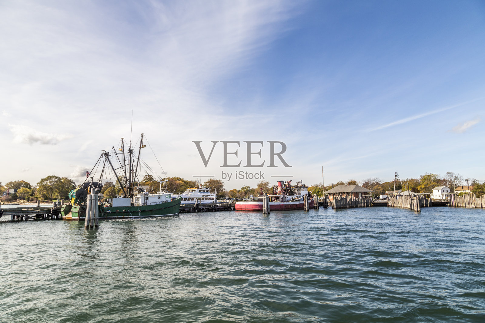 进入格林波特的港口照片摄影图片