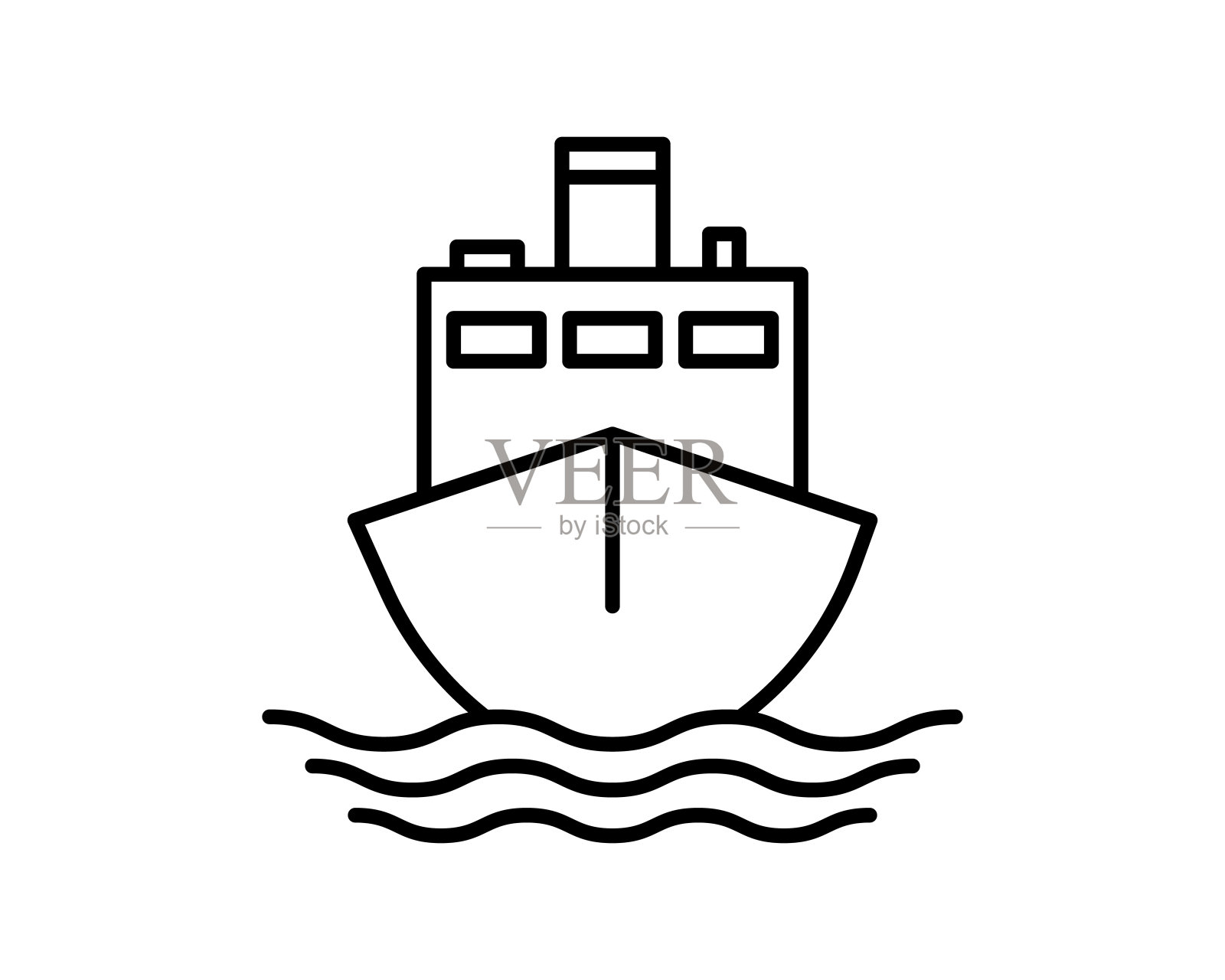 船图标。巡航，旅游，交付概念，海洋船。交通标志隔离在白色背景。平面设计，logo，网站，社交媒体，UI，移动应用程序，EPS10的时尚平面风格图标素材