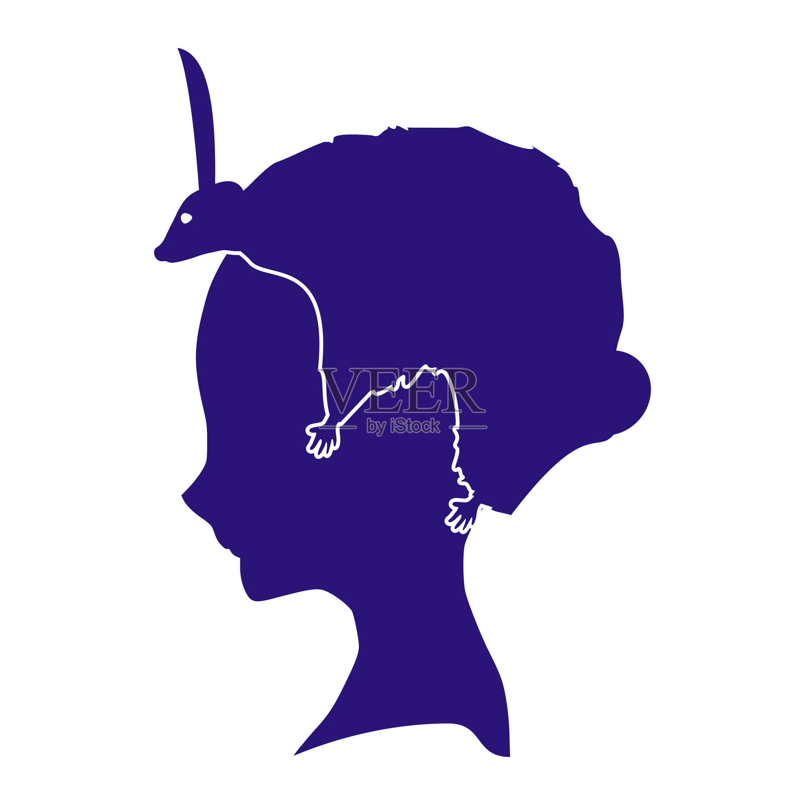 抽象的女孩发型设计元素图片