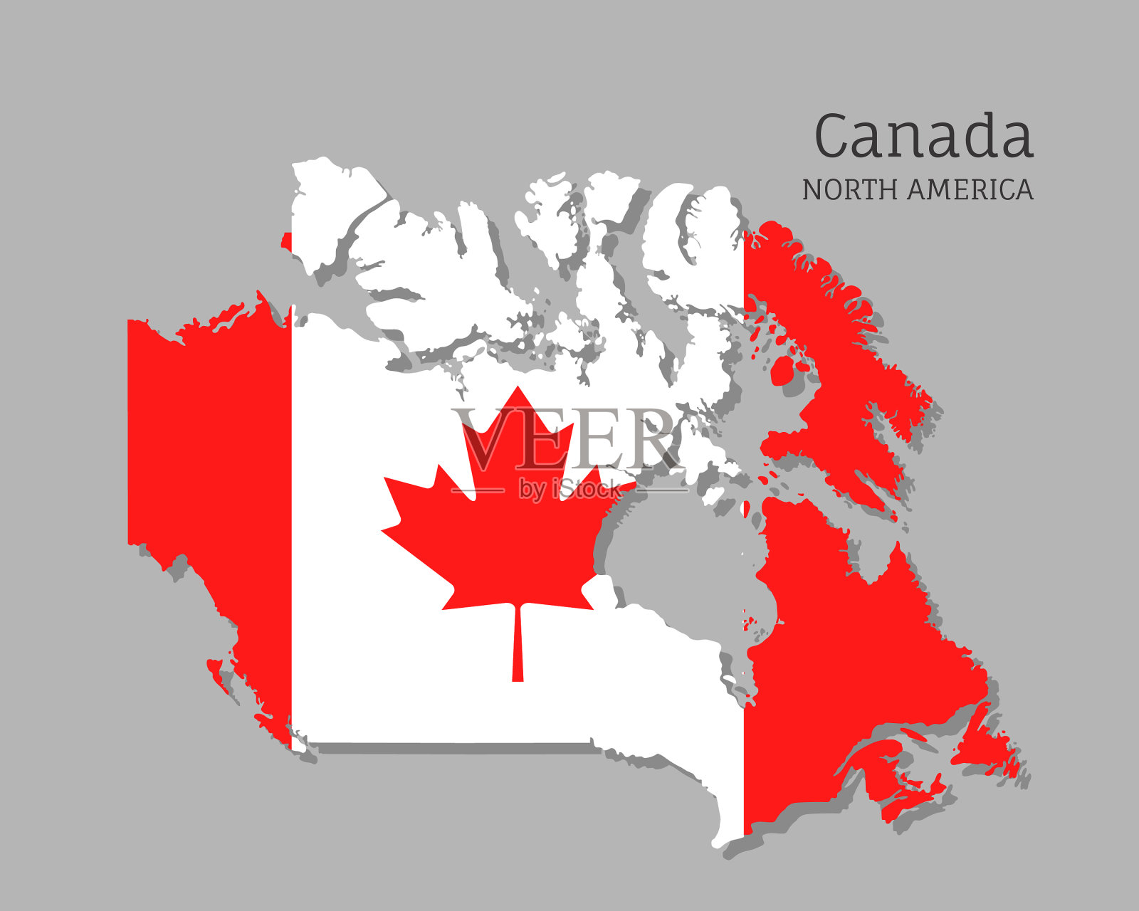 地图加拿大国旗插画图片素材