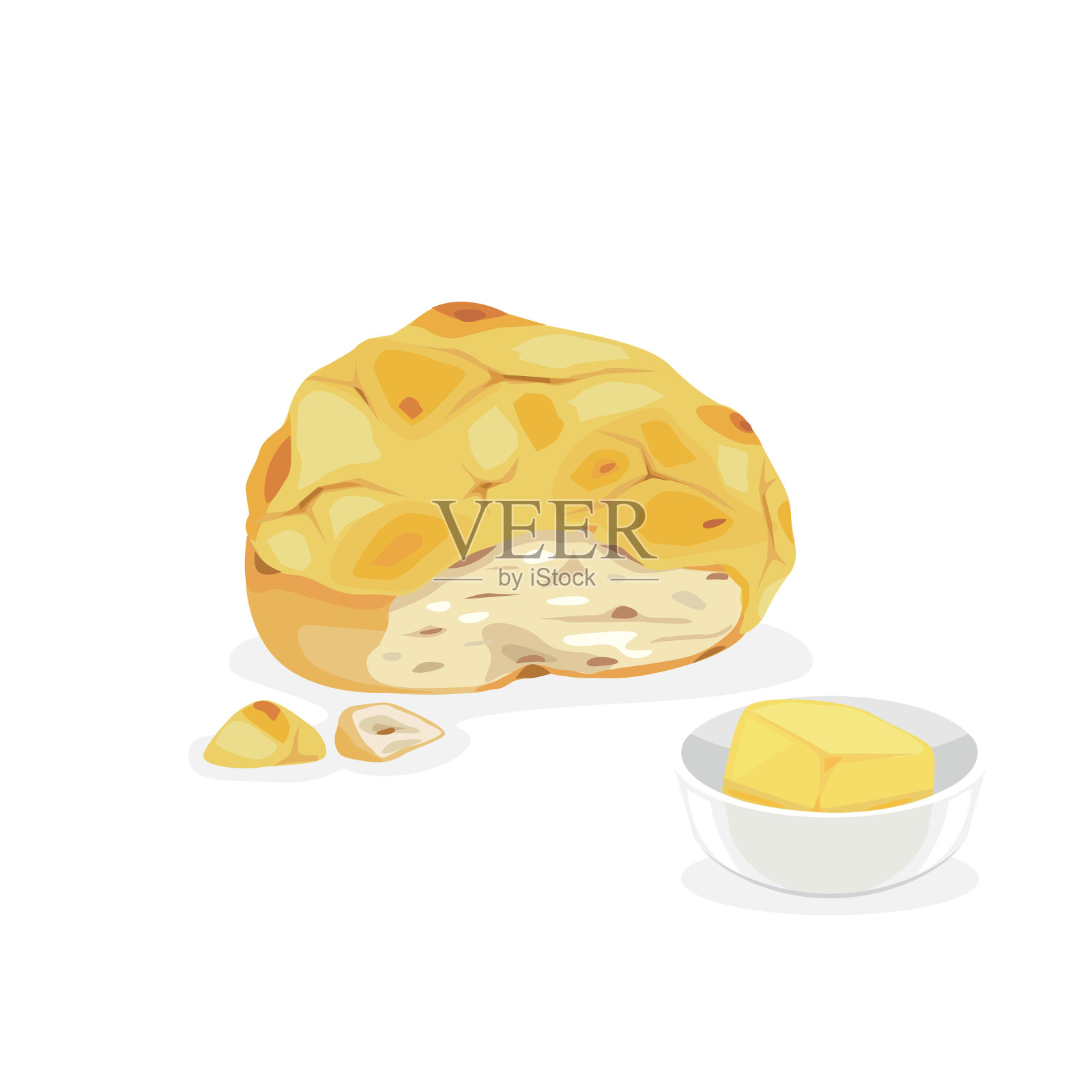 菠萝面包设计元素图片