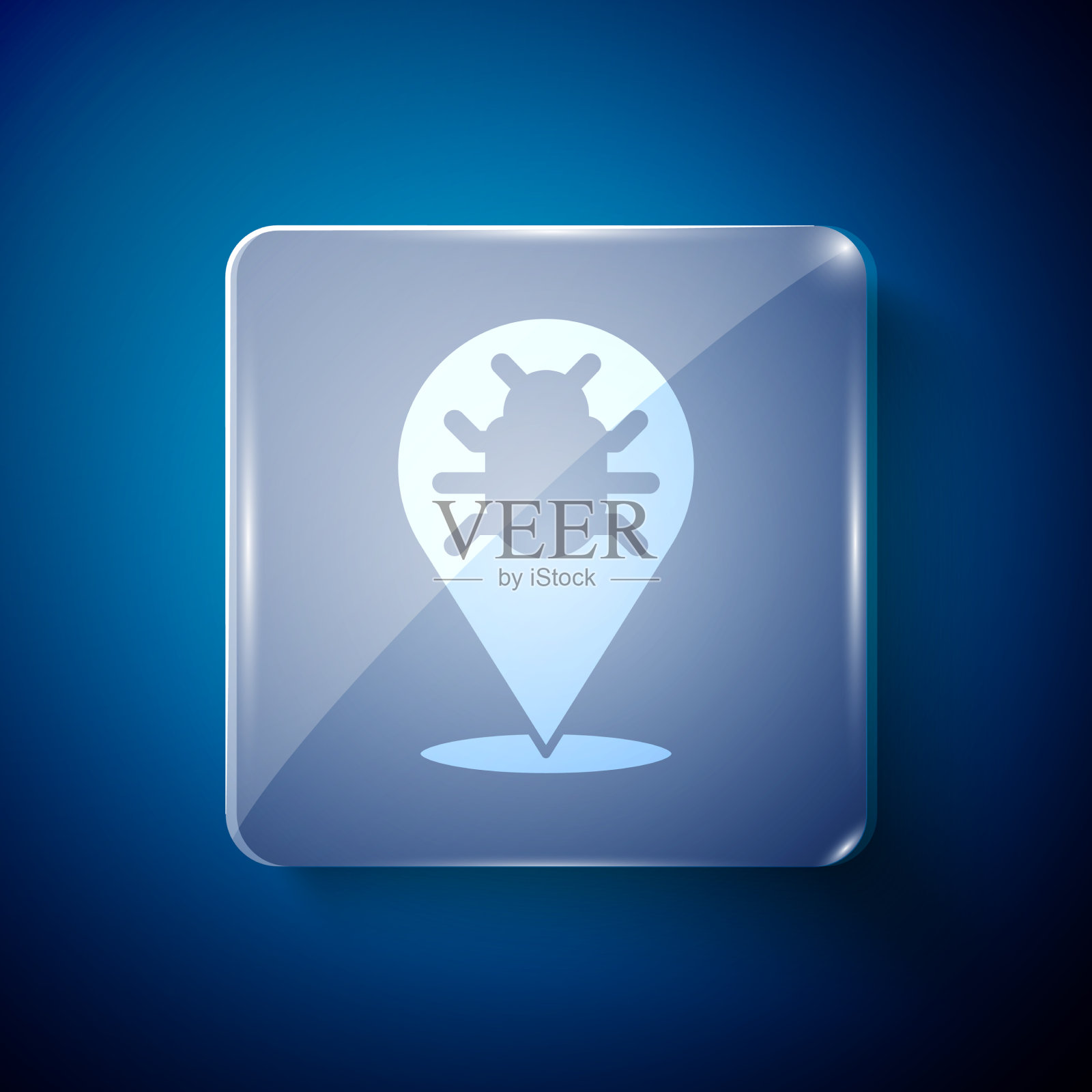 白色系统错误概念图标隔离在蓝色插画图片素材