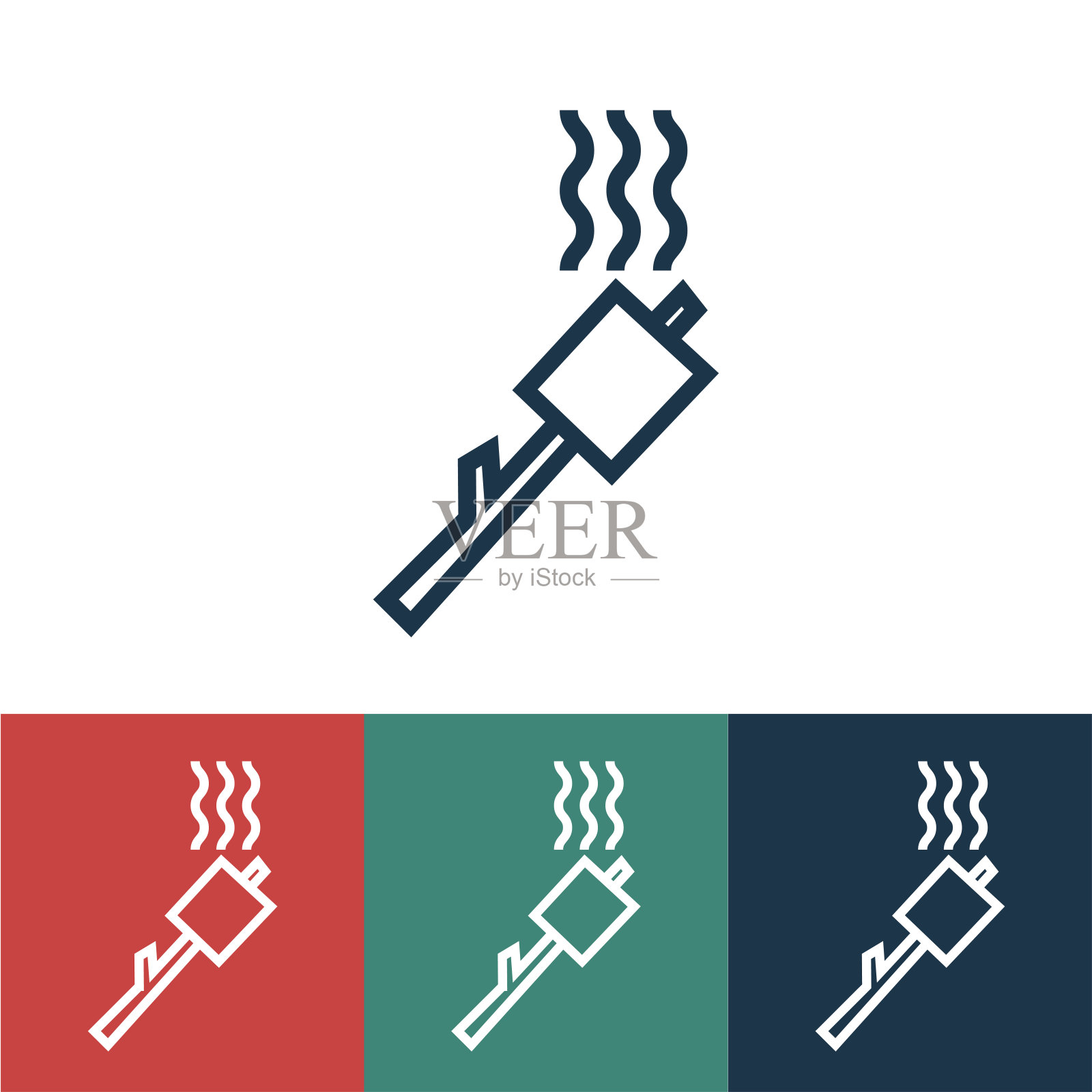 线图标棉花糖棒插画图片素材