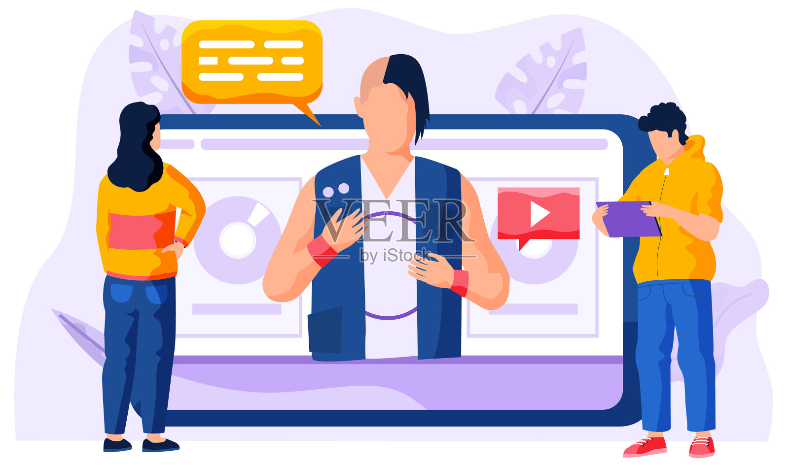 视频教程概念商人正在紧逼设计元素图片