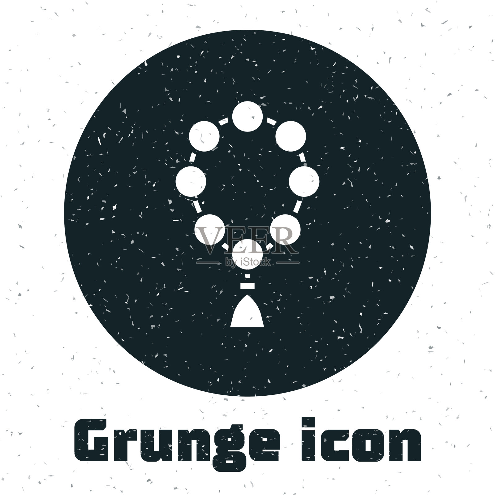 Grunge念珠宗教偶像孤立插画图片素材