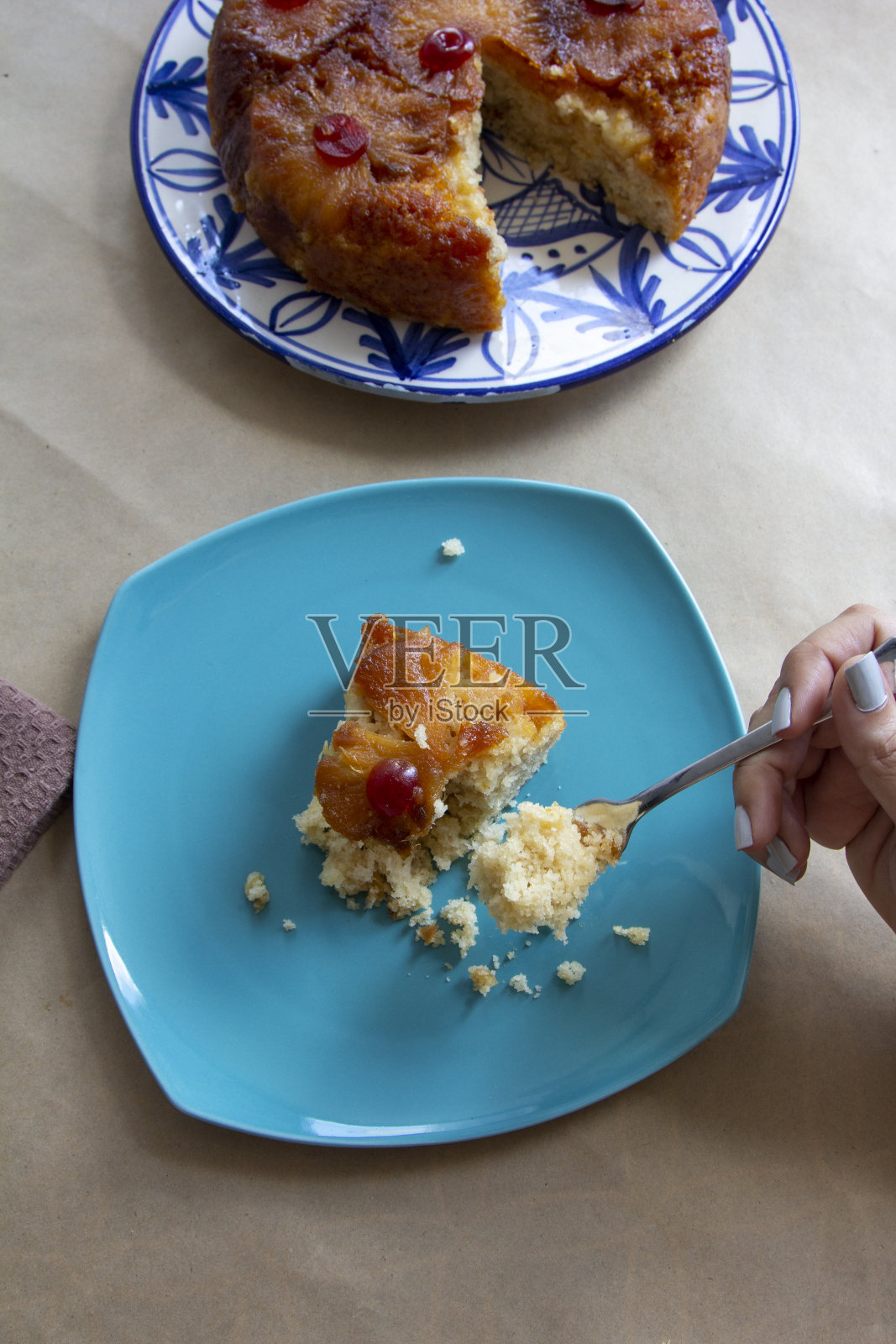 上下颠倒的菠萝库存照片的特写照片摄影图片