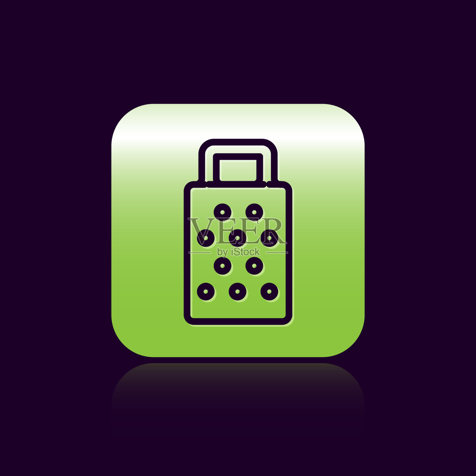 黑线格栅图标孤立在黑色插画图片素材