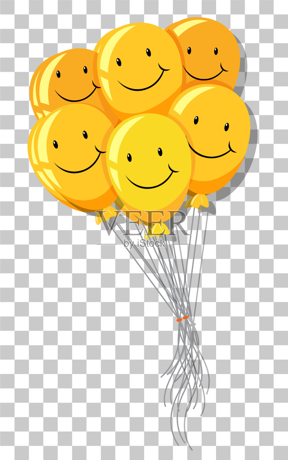 微笑就黄气球孤立就透明插画图片素材