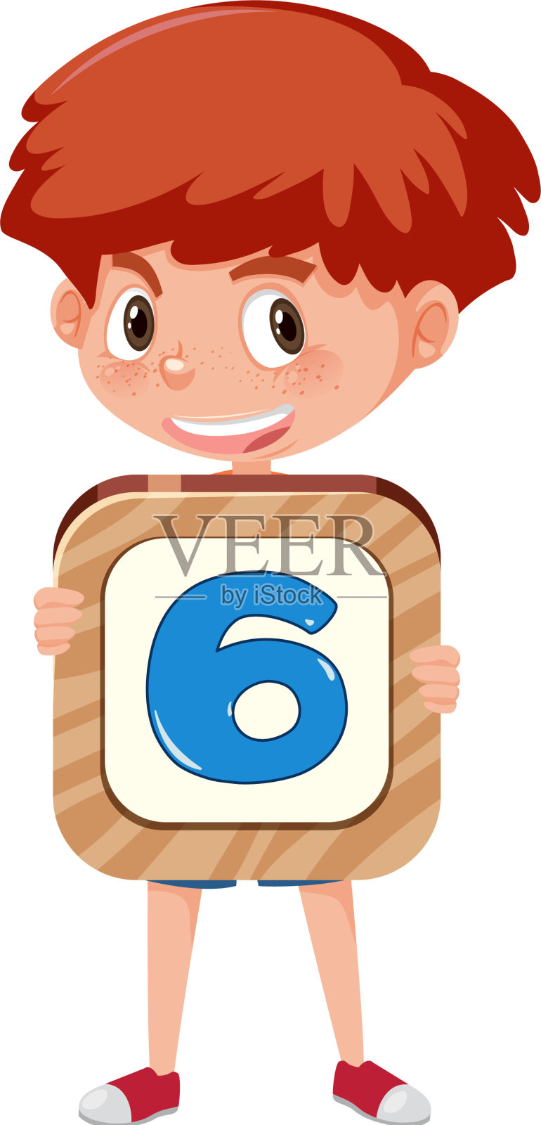 学生男孩持有数字卡通人物设计元素图片