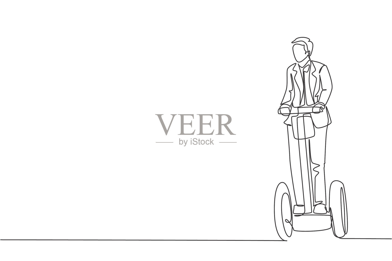 单线连续画年轻快乐设计元素图片