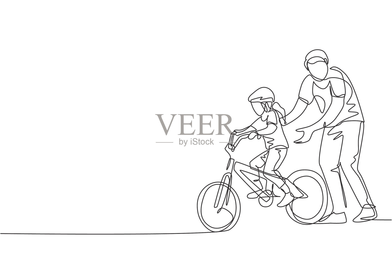 一画一画的年轻父亲教他设计元素图片