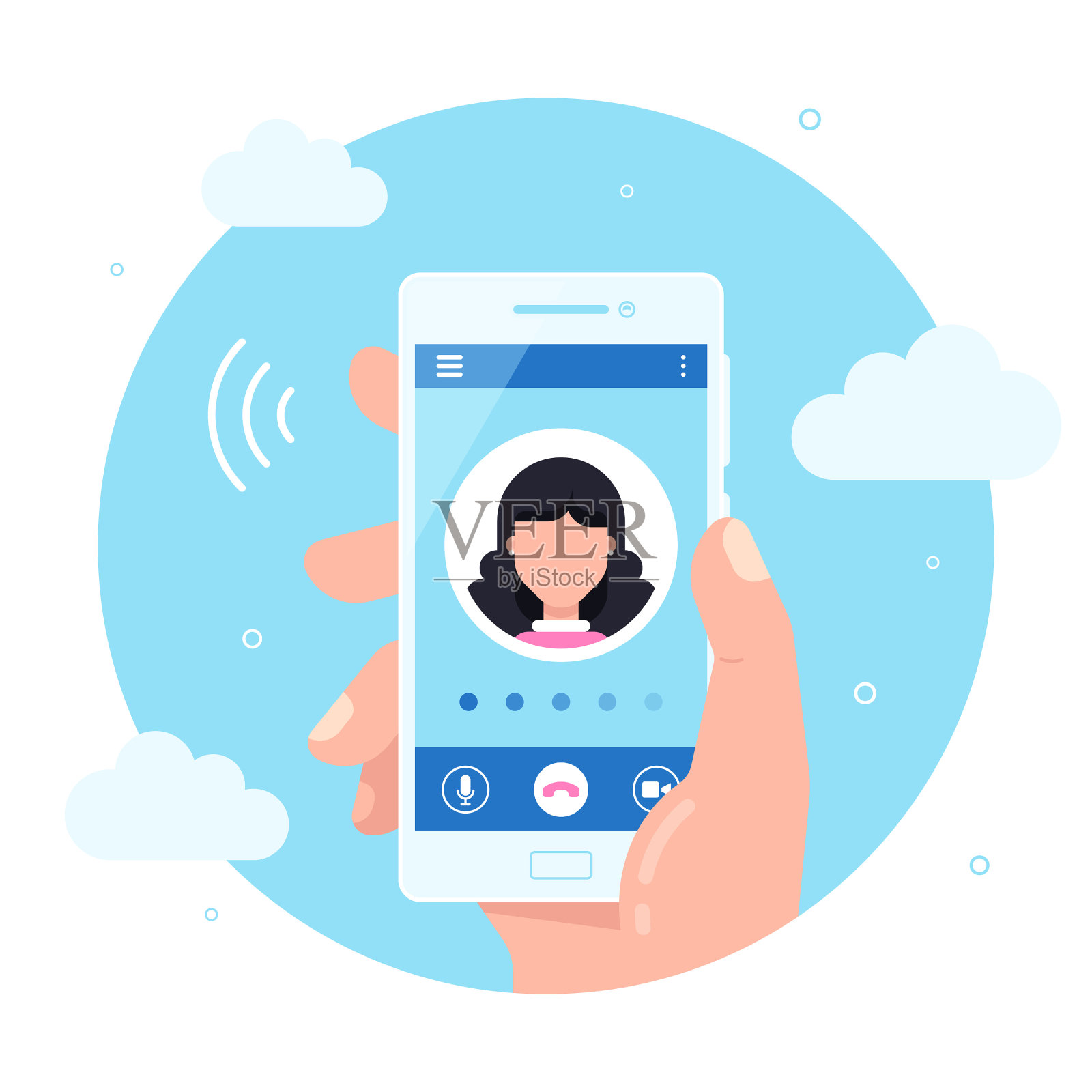 调用服务概念平面设计设计元素图片