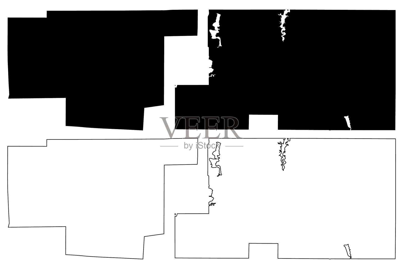 马洪宁和马里昂县俄亥俄州的美国县插画图片素材