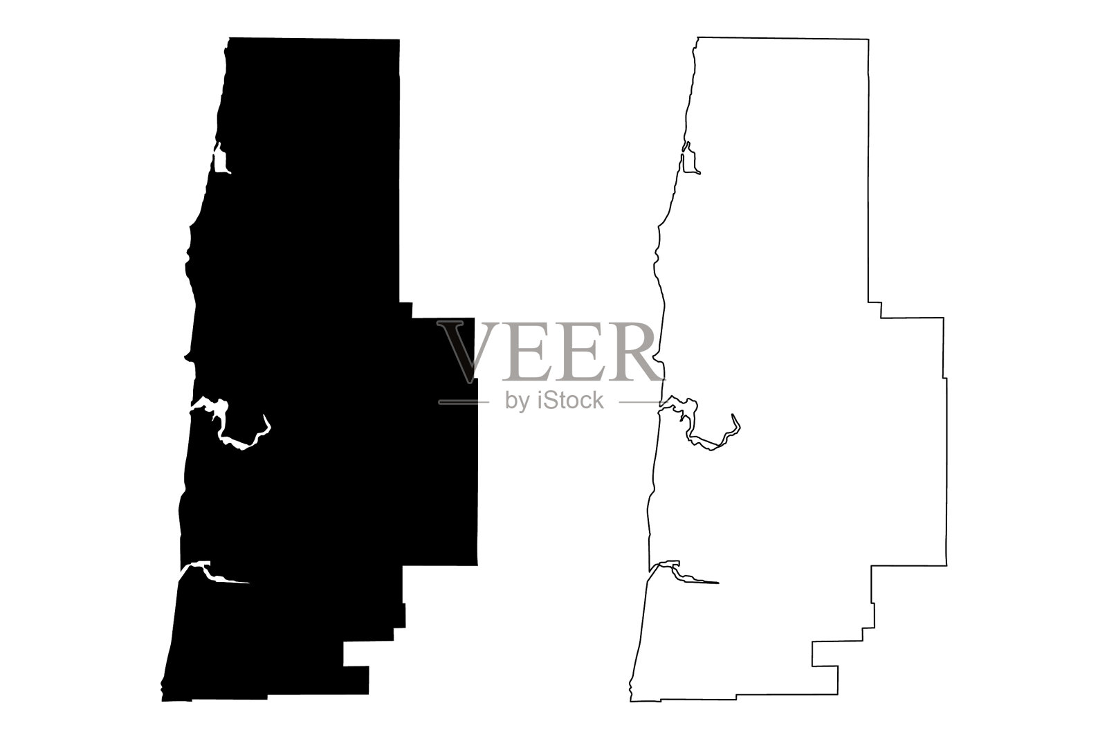 林肯县，俄勒冈州，美国联合县插画图片素材