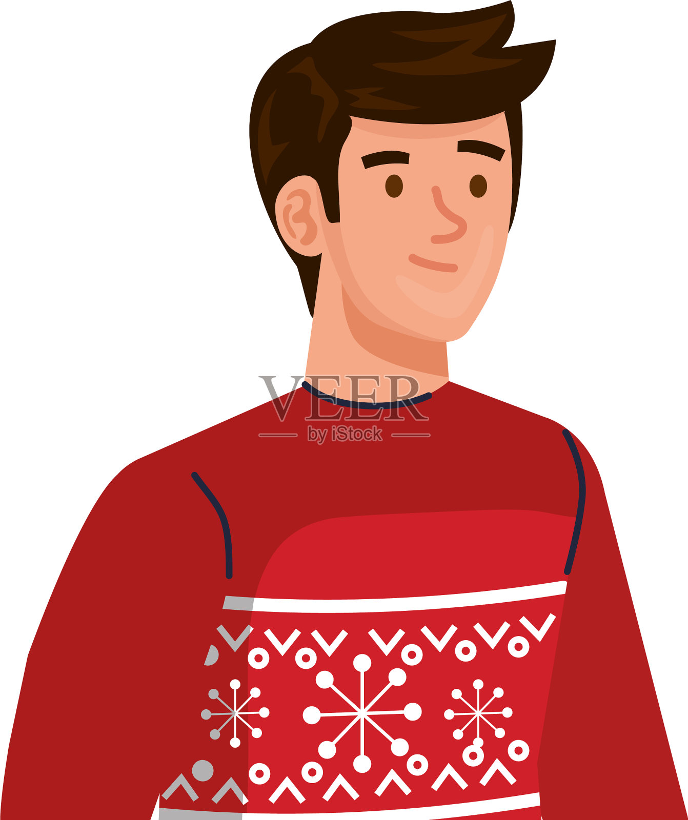 穿着冬衣的年轻人性格设计元素图片