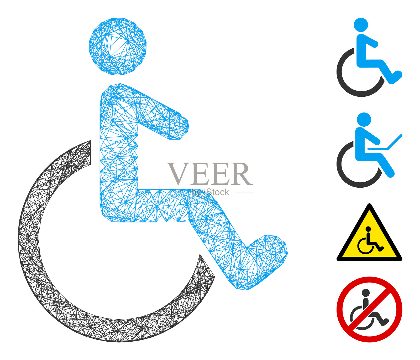 净轮椅网插画图片素材