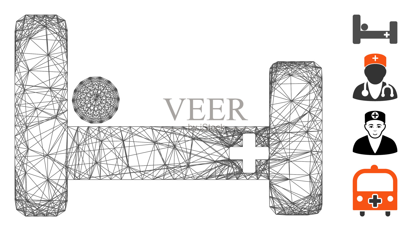 破壳医院病床网插画图片素材