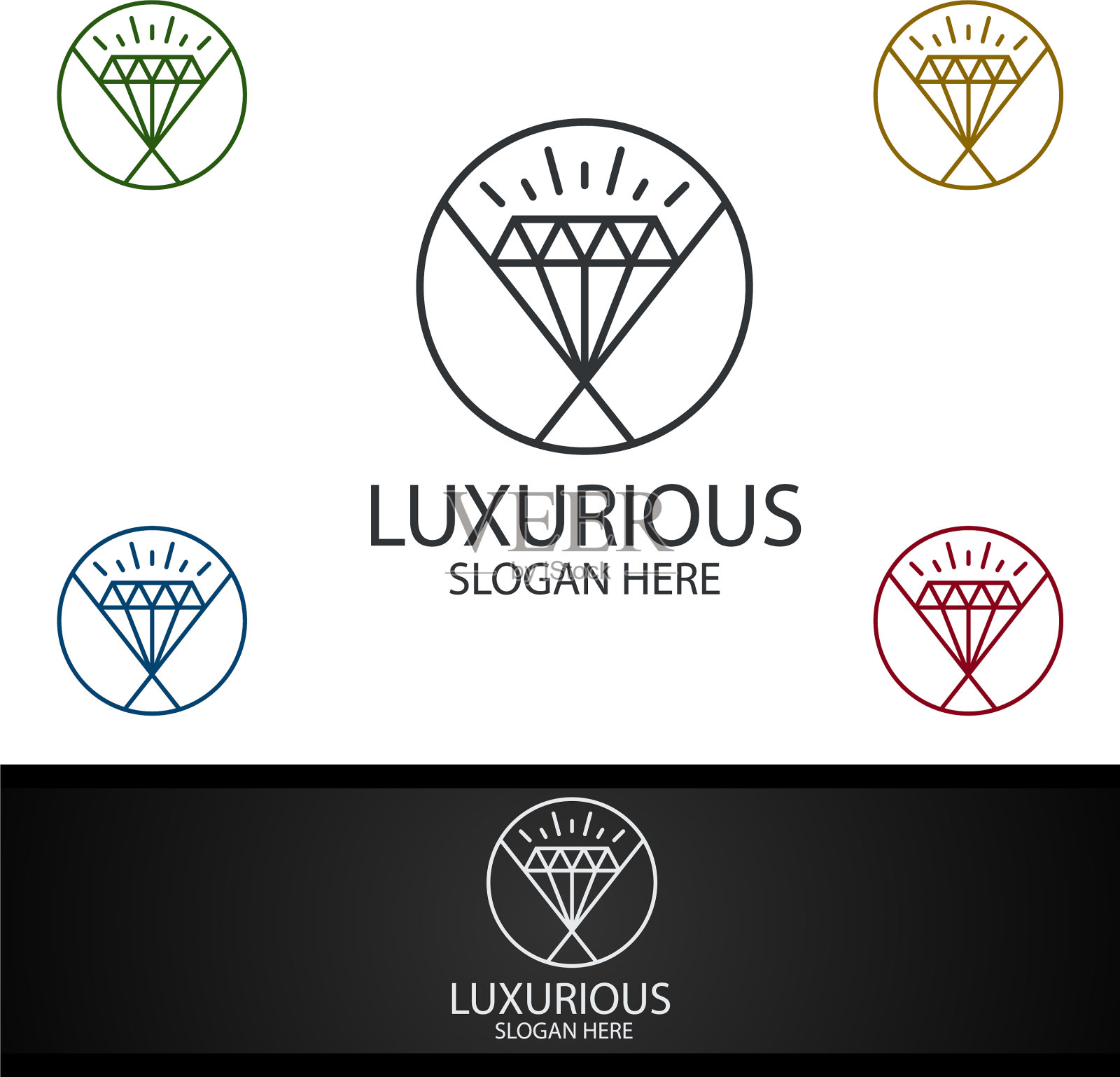 钻石豪华皇家标志的珠宝婚礼插画图片素材