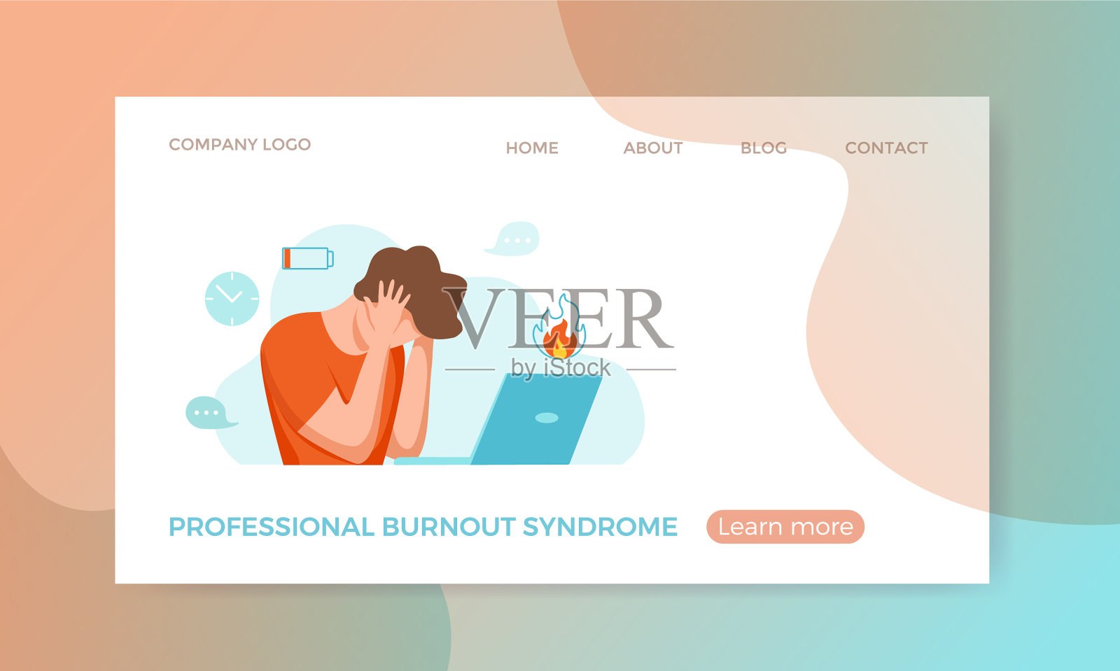 职业倦怠综合症让人疲惫不堪插画图片素材