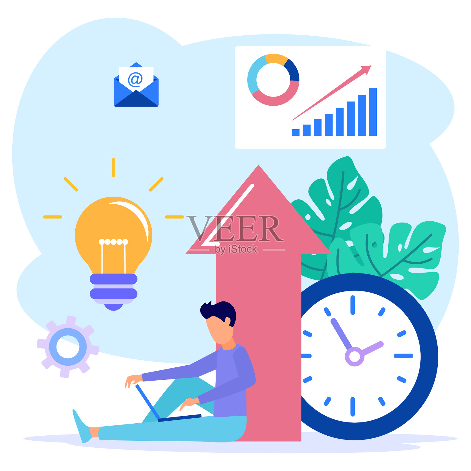 图形卡通人物增加设计模板素材