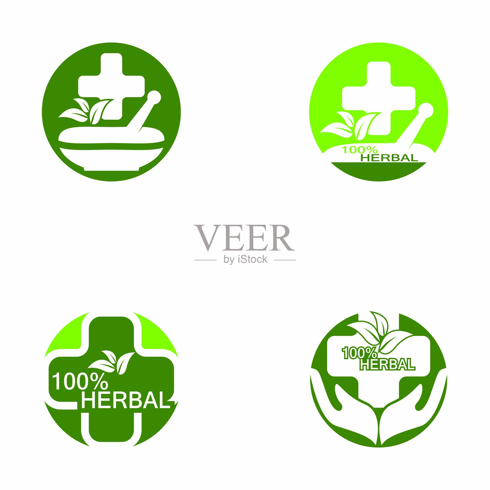 草药药店图标和符号模板插画图片素材