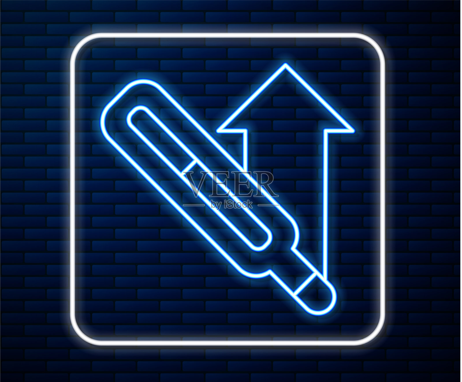 发光的氖气医用温度计图标素材