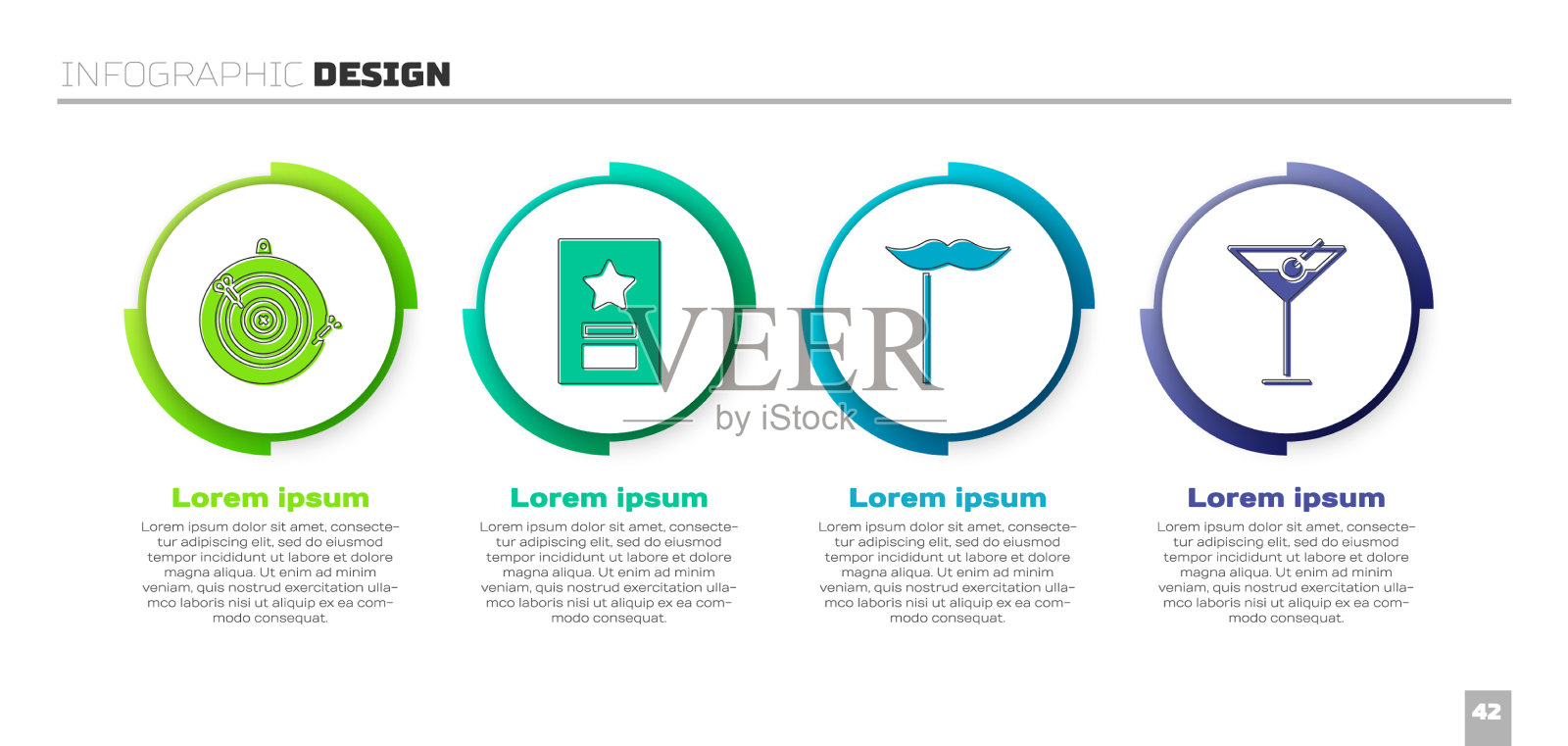 设置经典飞镖板和箭头贺卡图标素材