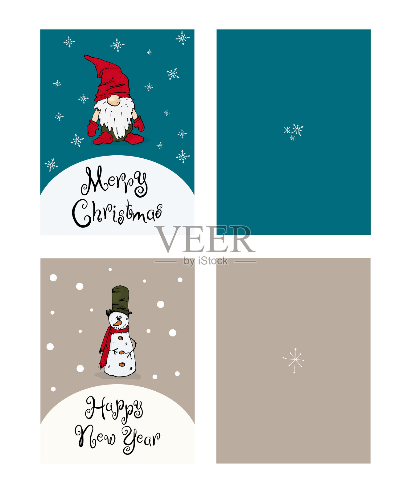 圣诞卡和新年贺卡插画图片素材