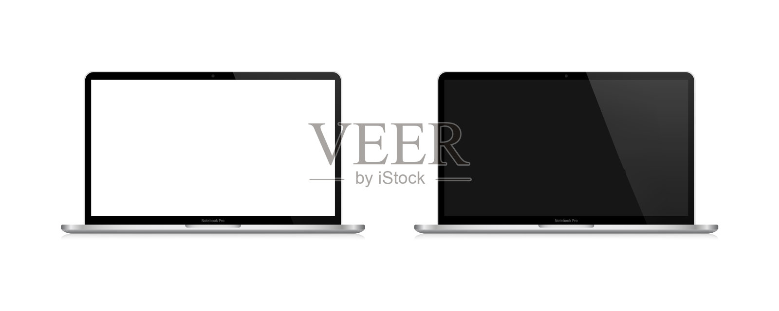 笔记本电脑逼真的模型模板插画图片素材