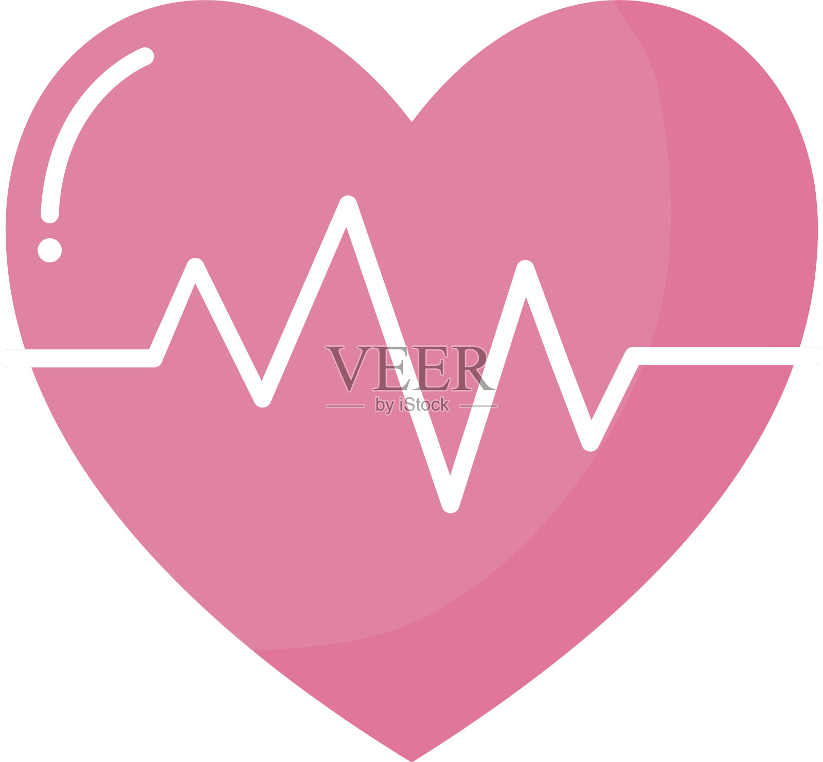 白色背景上的心粉色插画图片素材