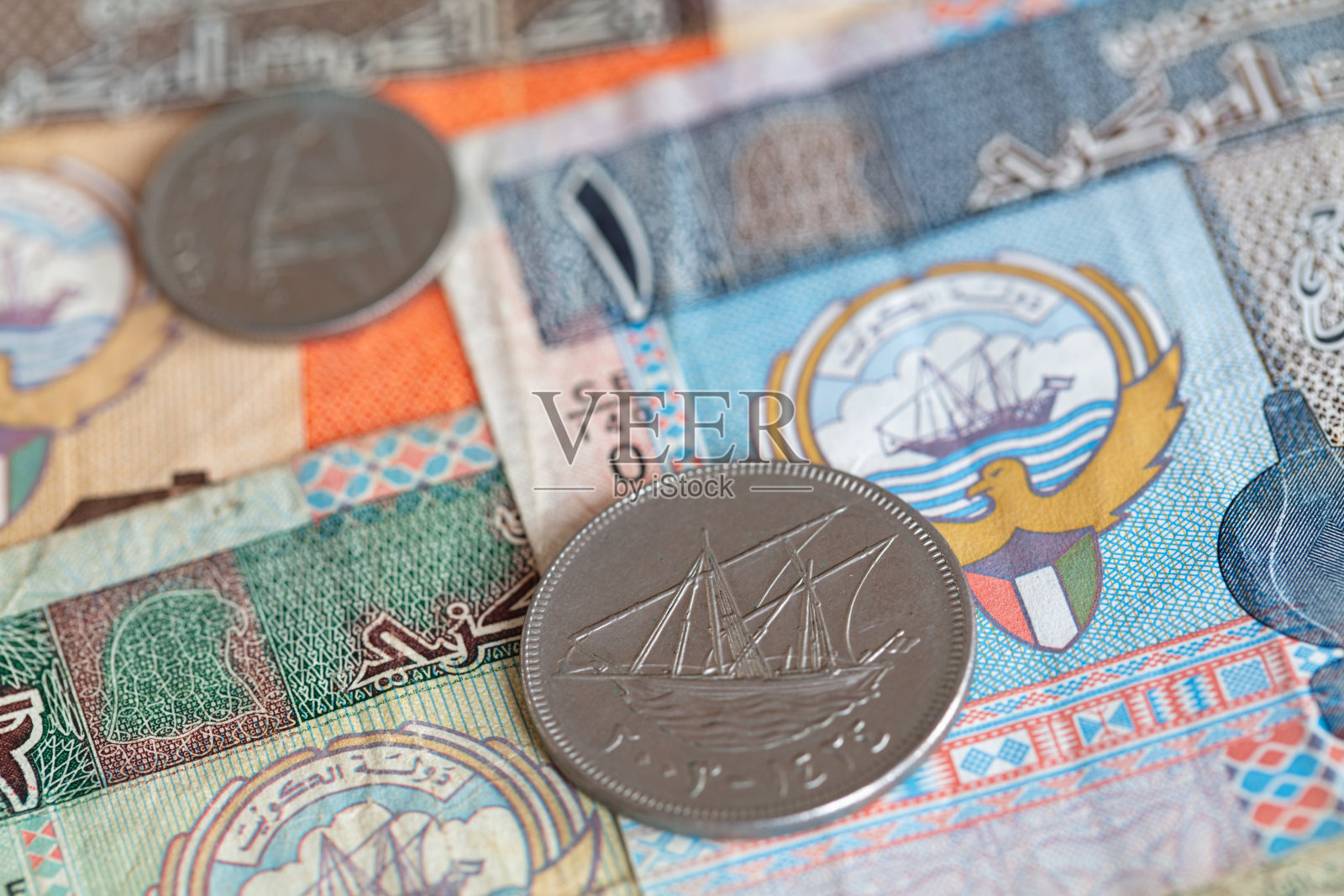 科威特第纳尔纸币照片摄影图片