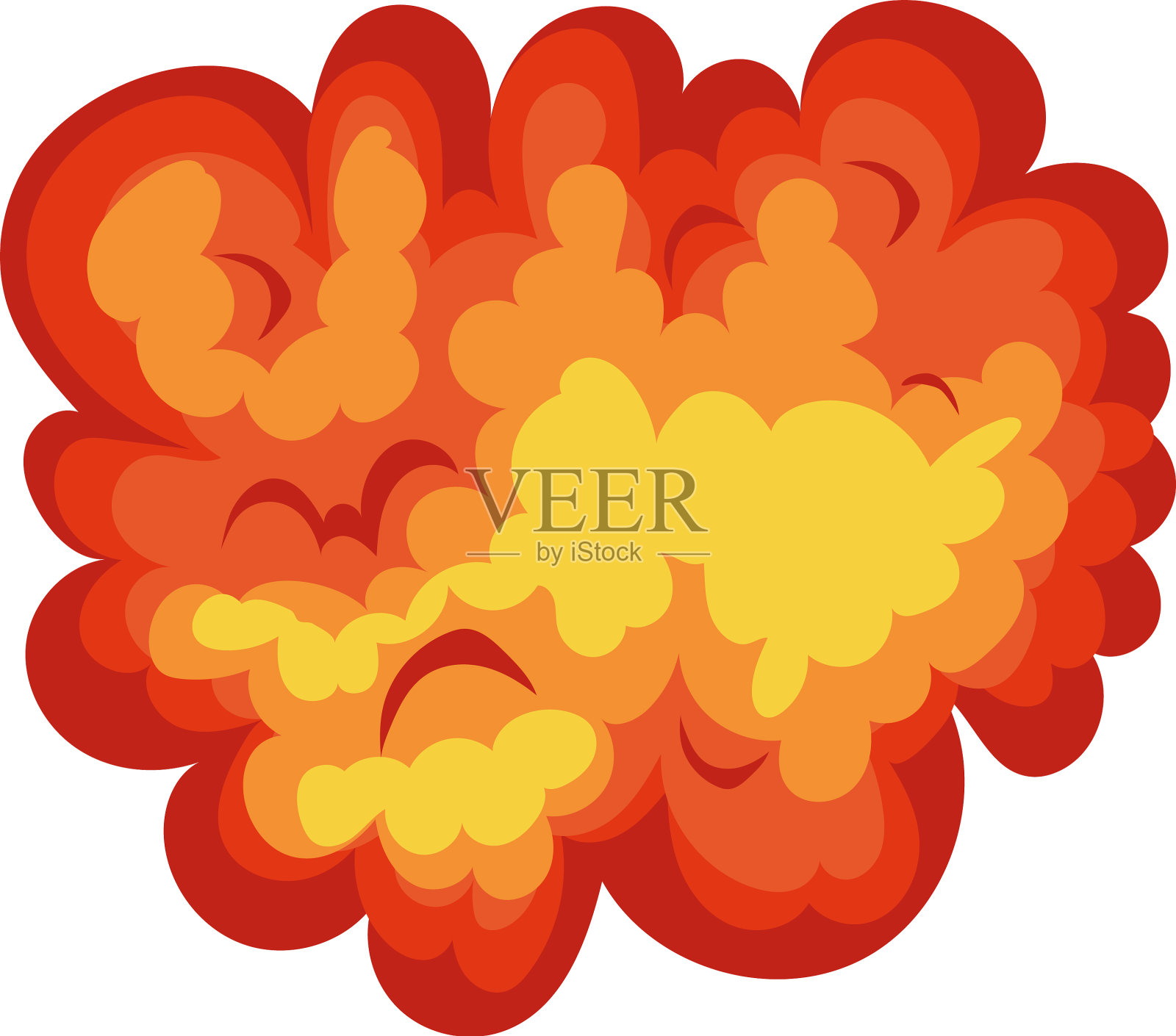 火云呈桔红色和黄色插画图片素材