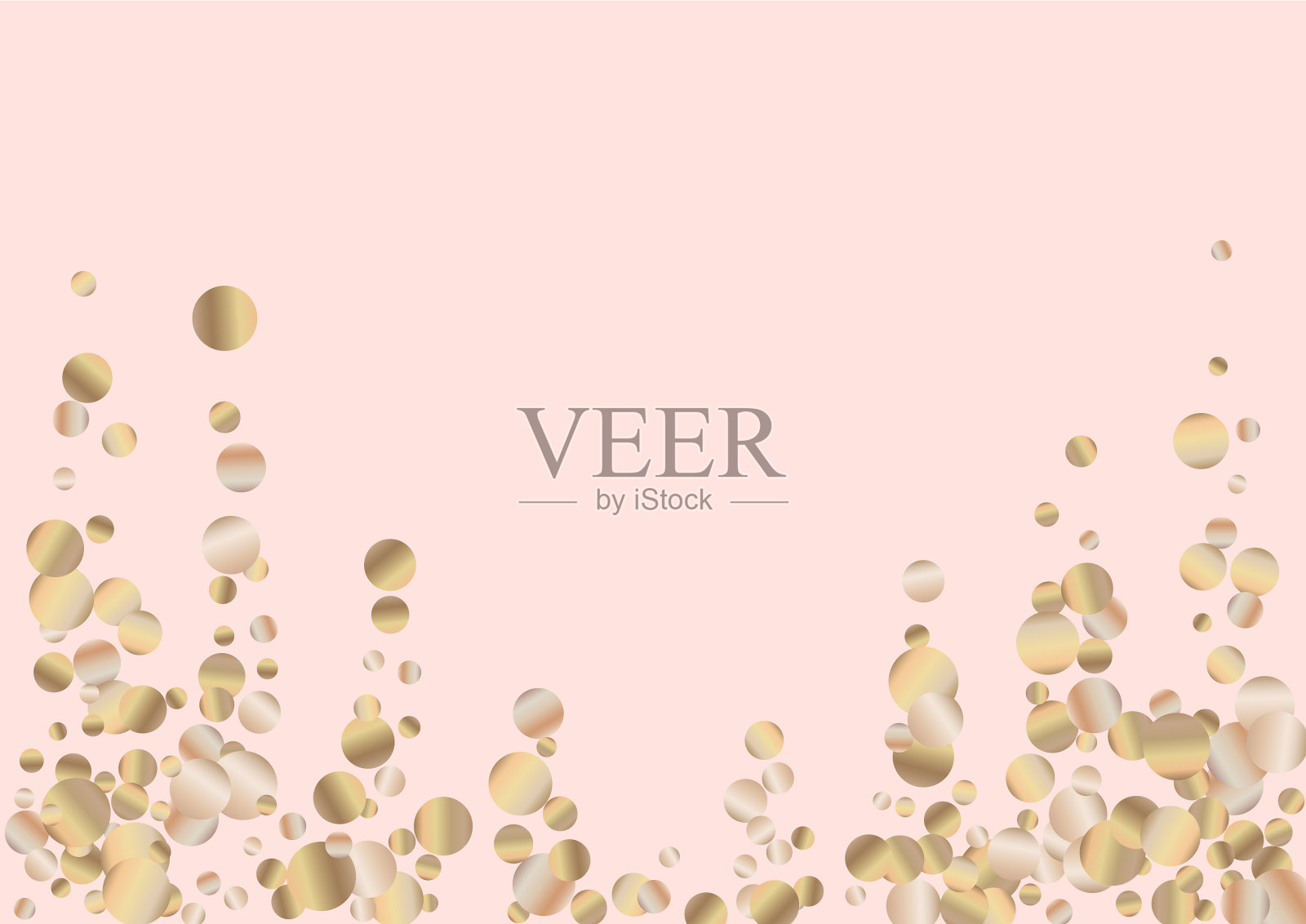 金色五彩纸屑新娘粉色背景效果设计模板素材