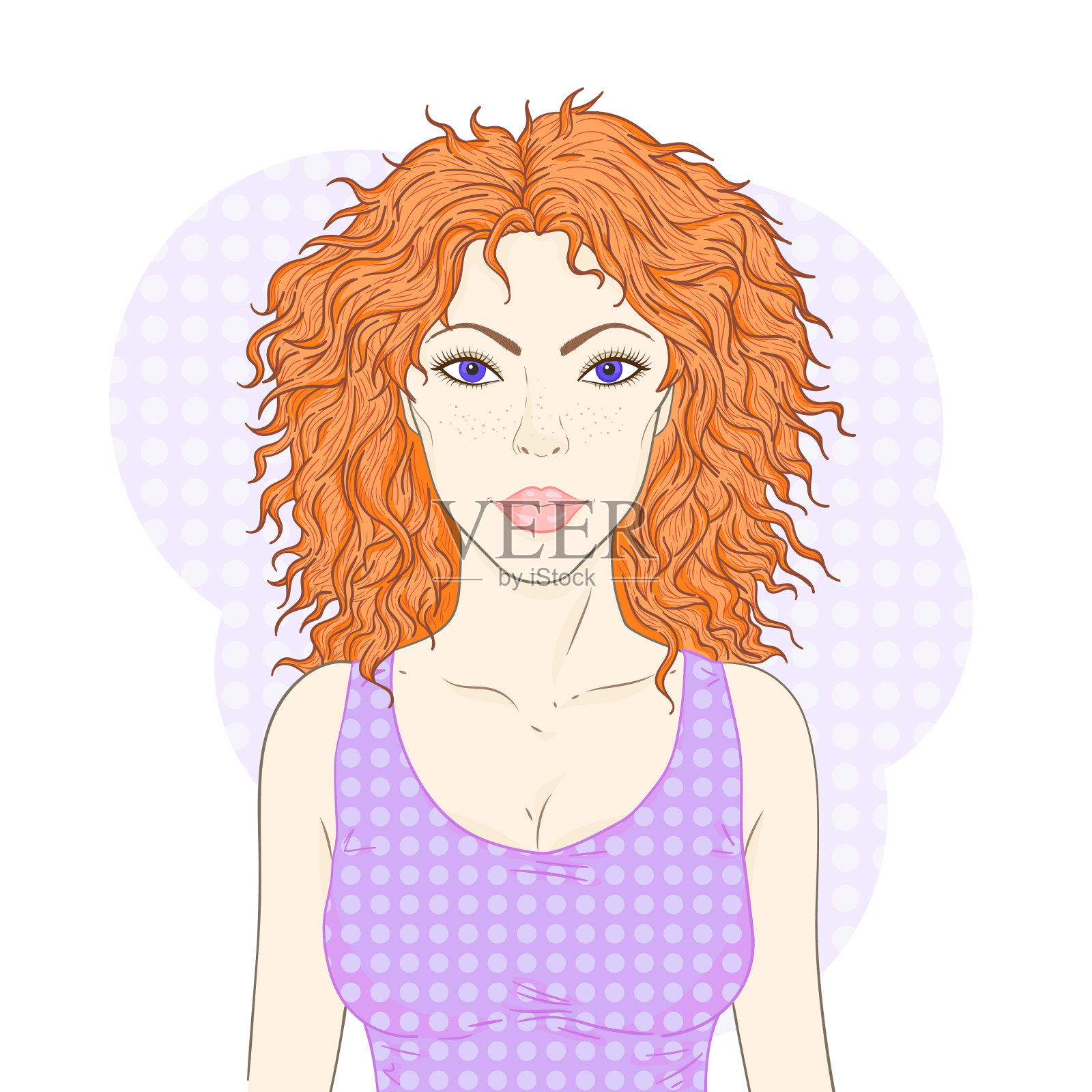 美丽的年轻女子插画图片素材