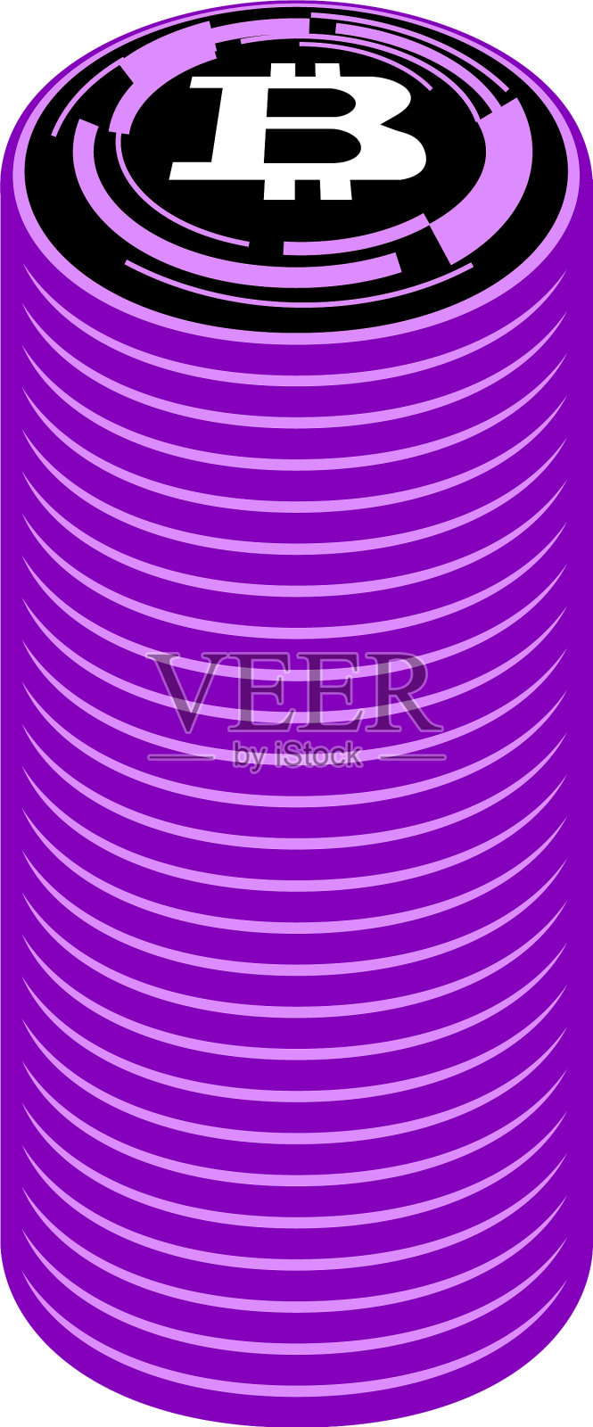 堆叠比特币的奖牌插画图片素材