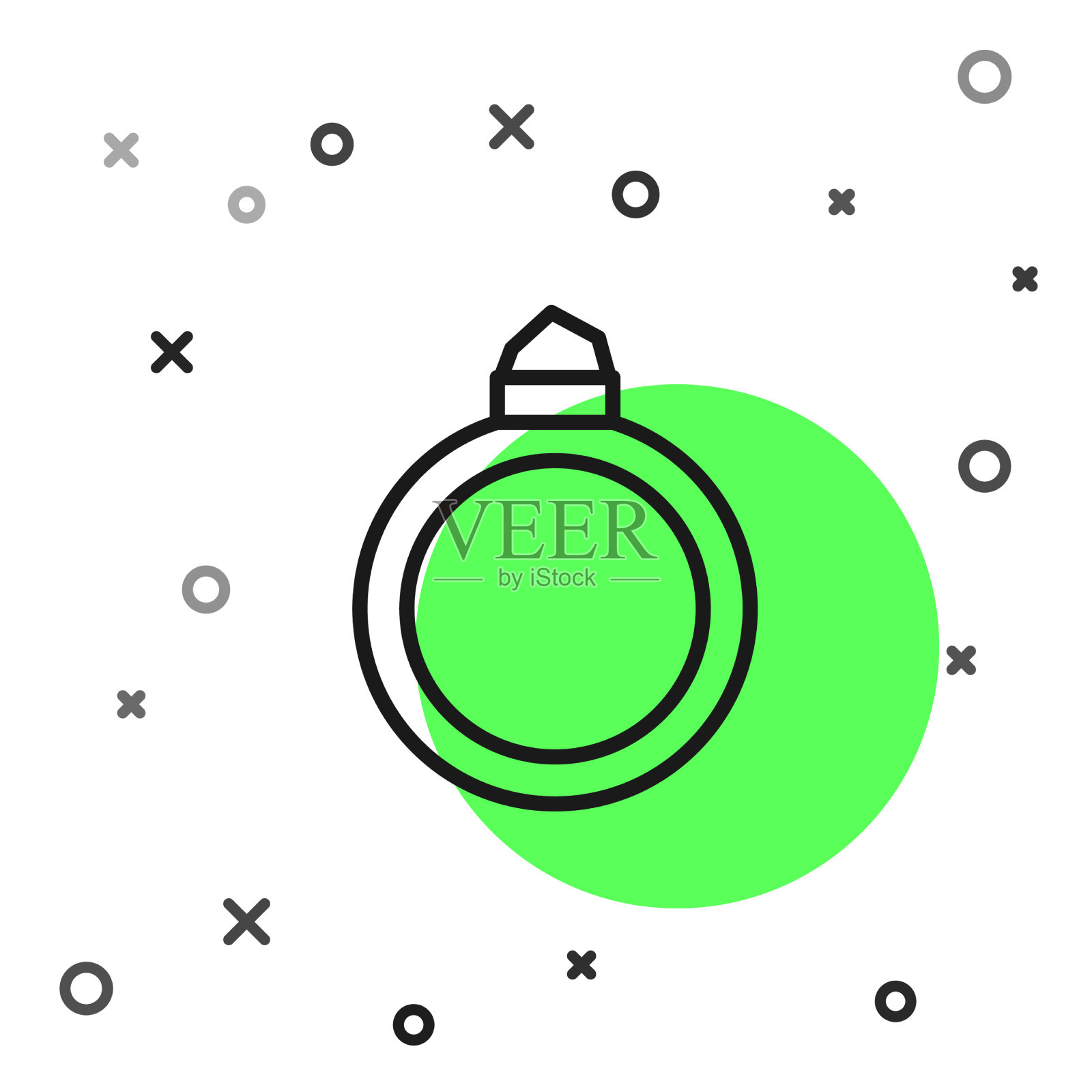 黑线钻石订婚戒指图标孤立插画图片素材