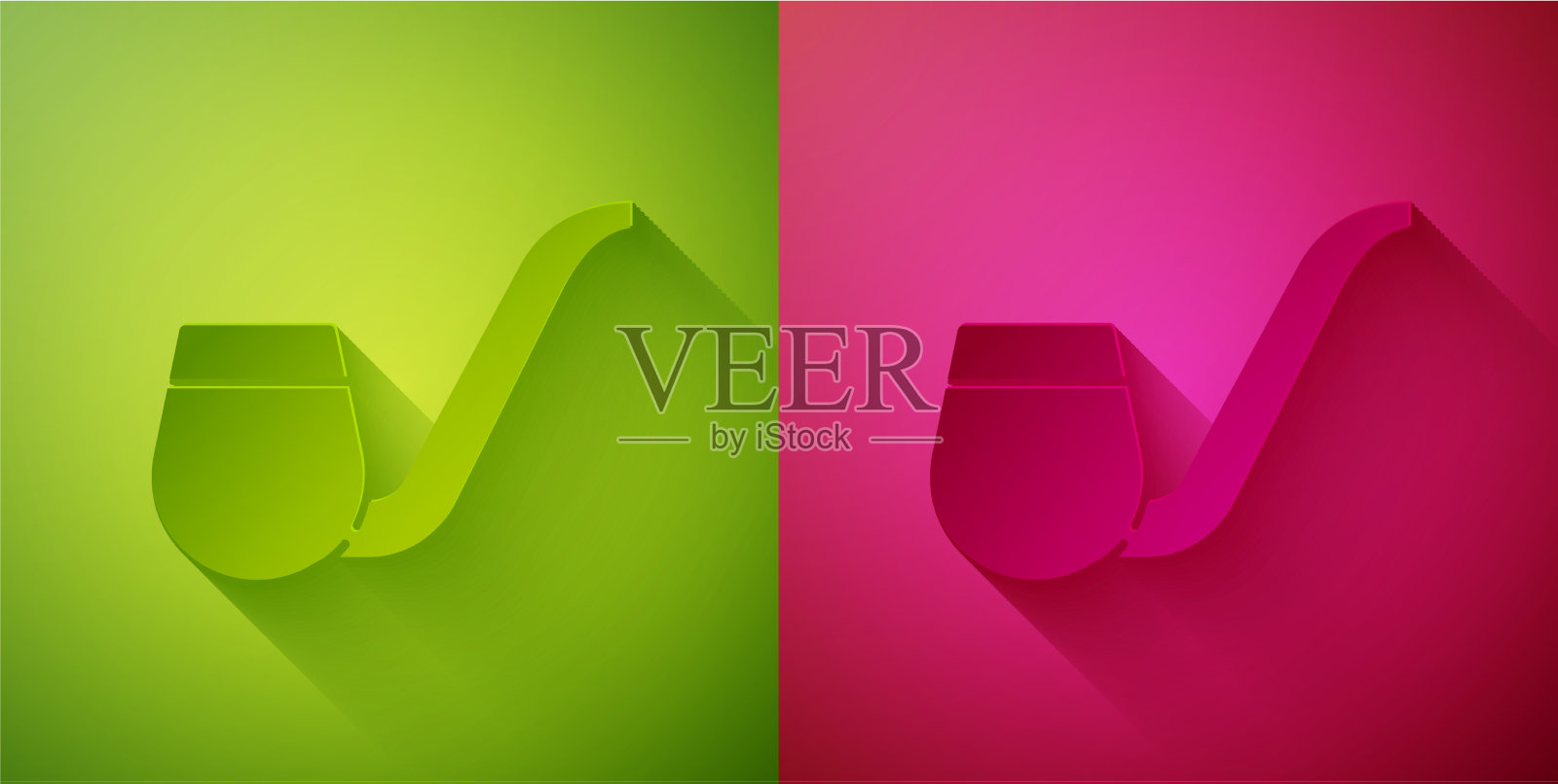 纸割烟筒与烟雾图标隔离插画图片素材