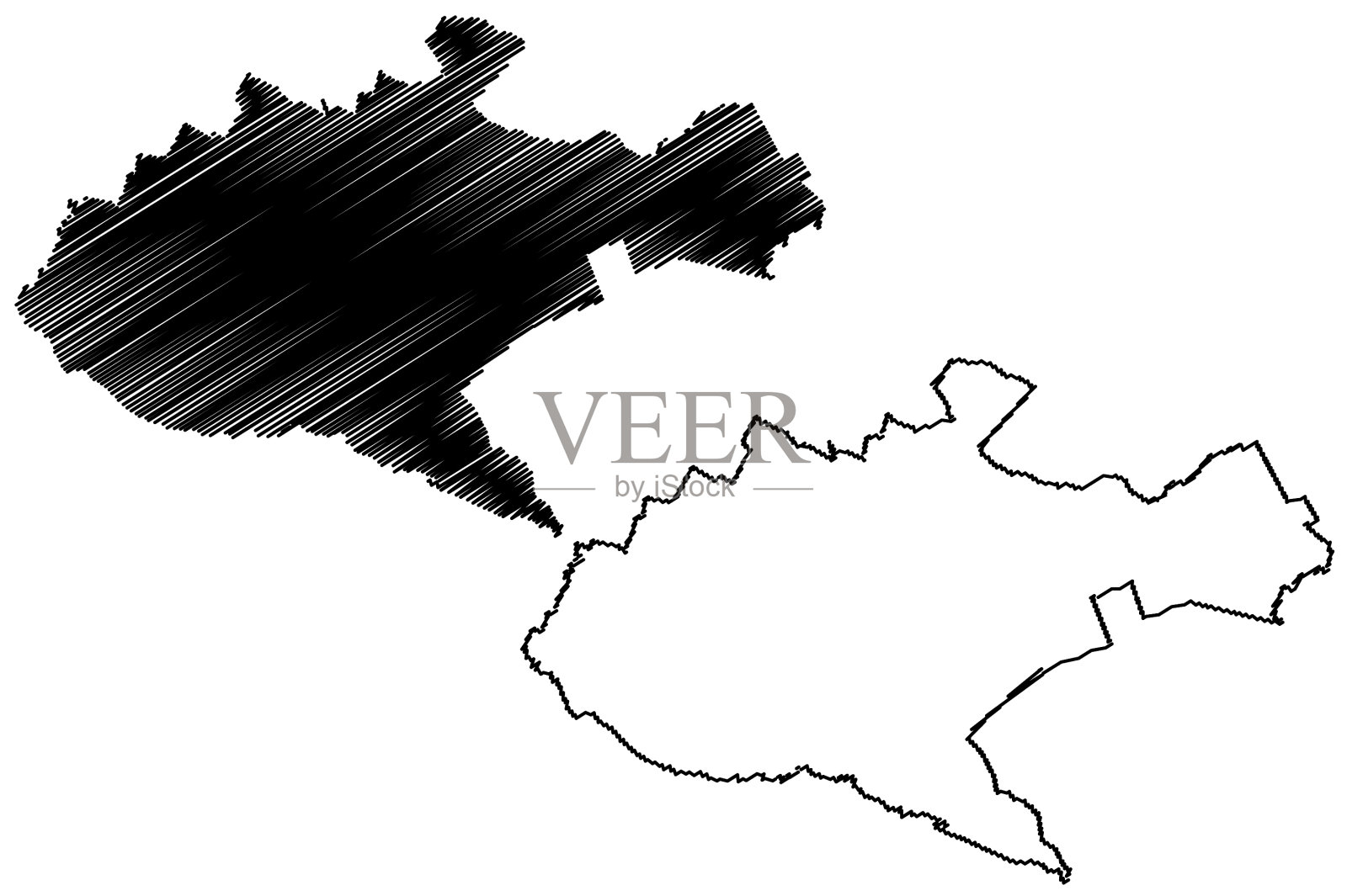 内罗毕县和城市肯尼亚共和国地图插画图片素材