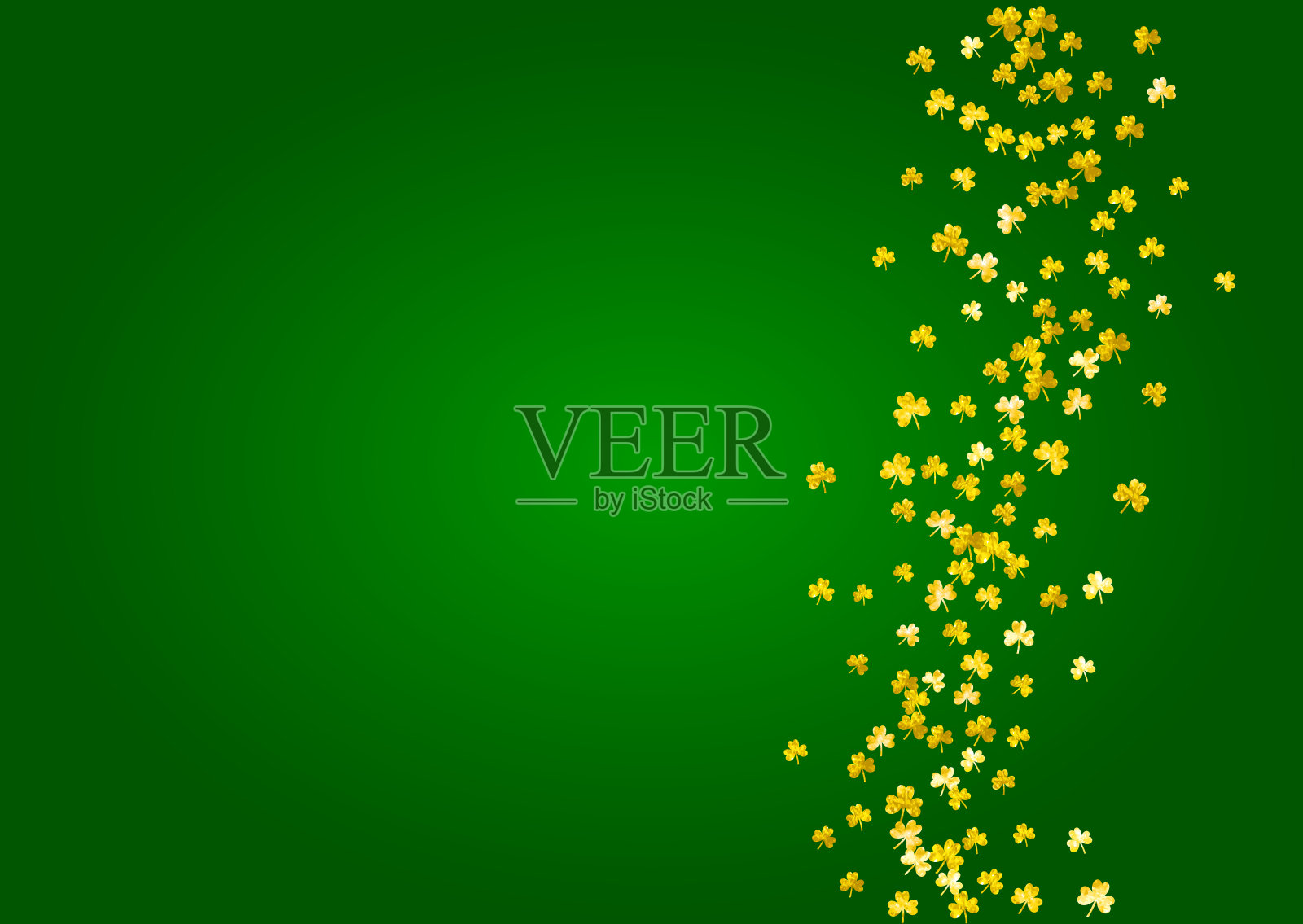 三叶草背景为圣帕特里克节。插画图片素材