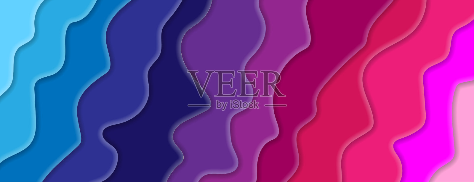 颜色层。抽象的背景与剪纸形状。插画图片素材