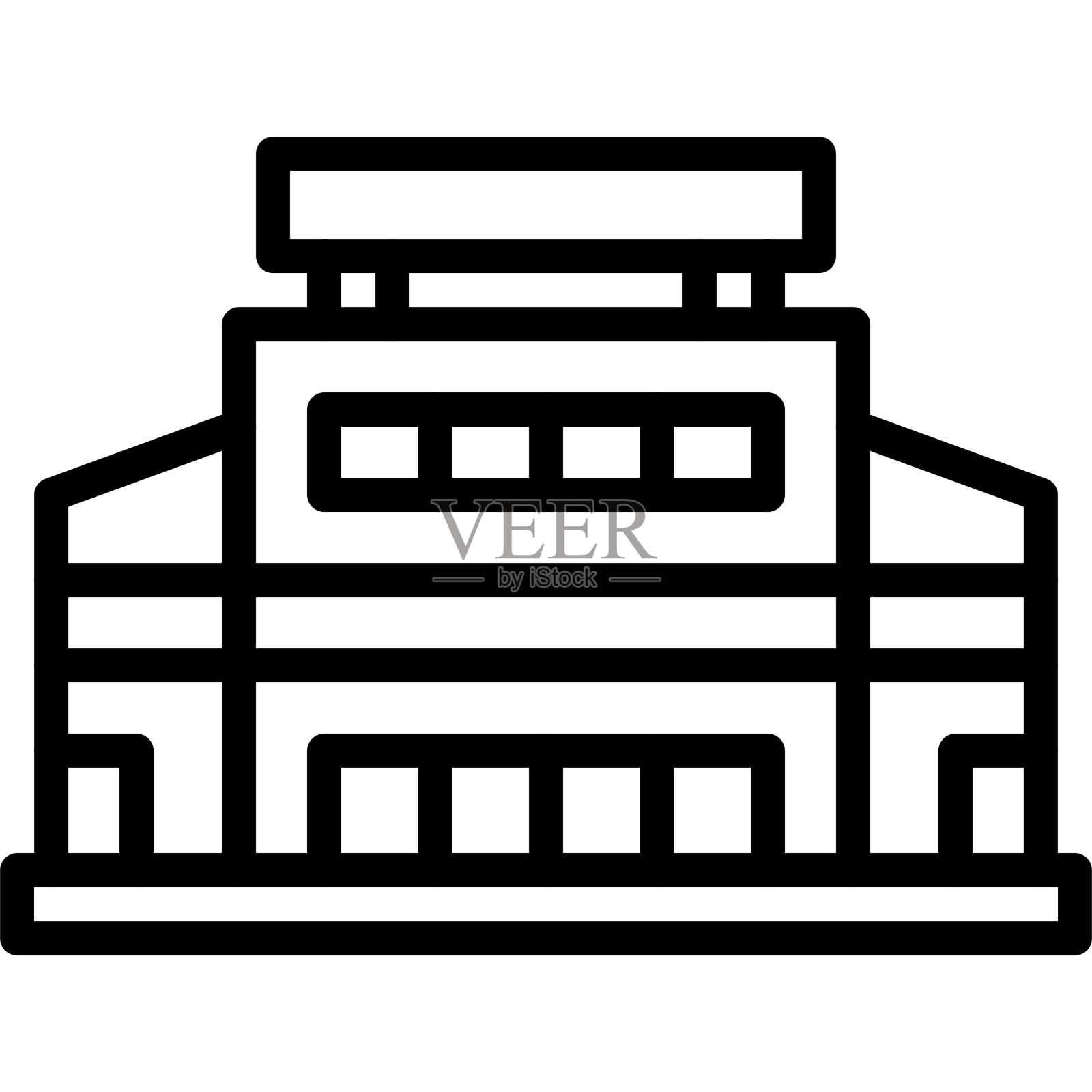 超市图标，超市和购物商场相关矢量插画图片素材