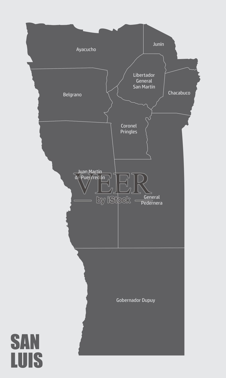 圣路易斯省行政地图插画图片素材