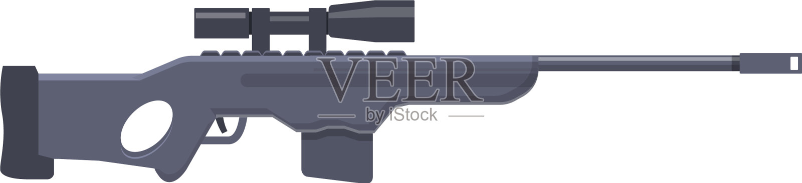 军事狙击手武器图标卡通风格设计元素图片