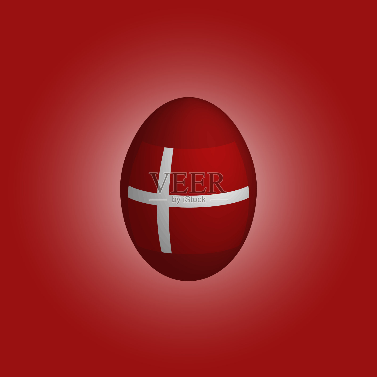 带有丹麦国旗的复活节彩蛋插画图片素材