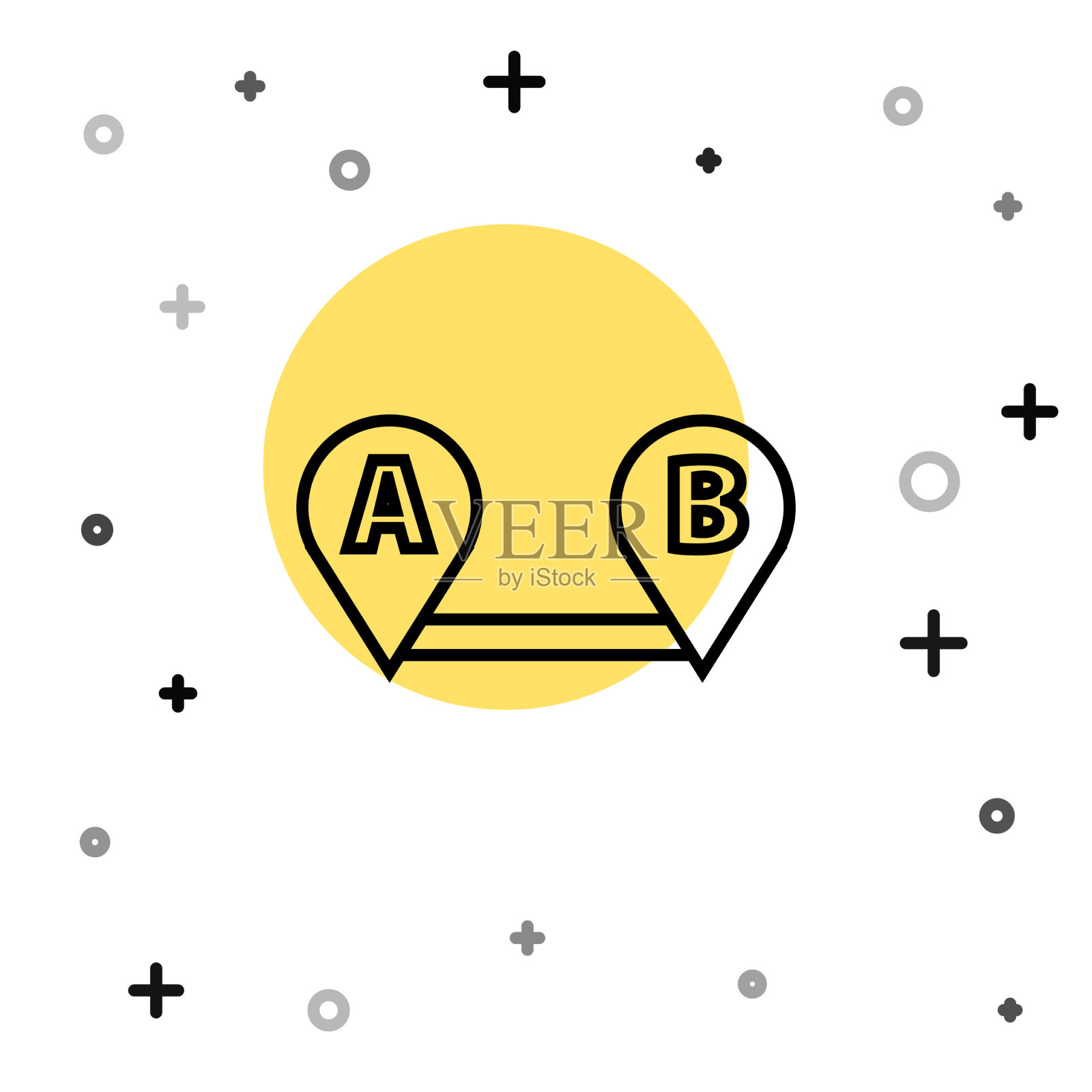 黑线路线位置图标隔离在白色上图标素材