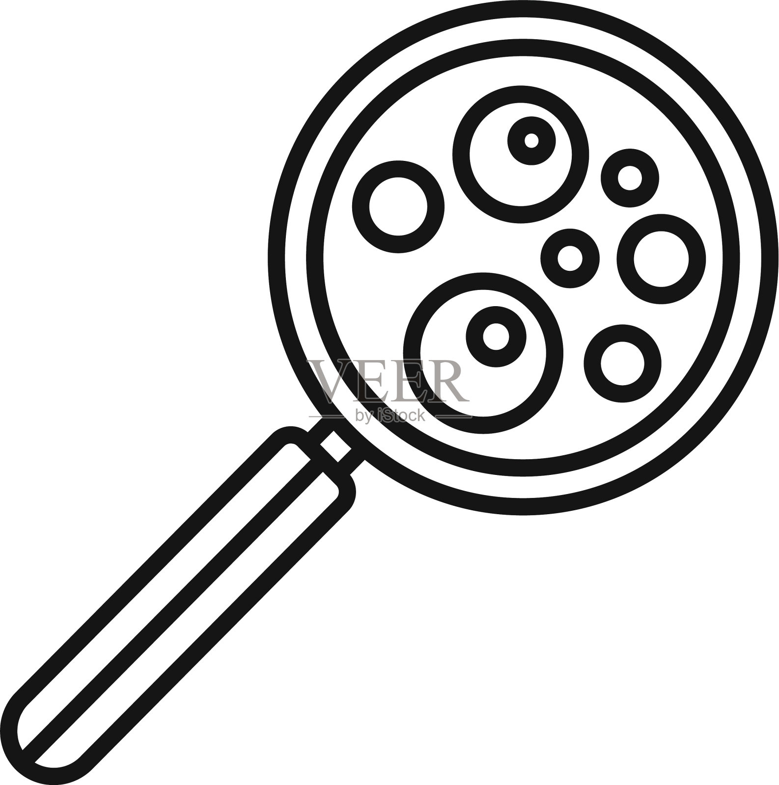 生物物理学放大镜图标轮廓样式设计元素图片