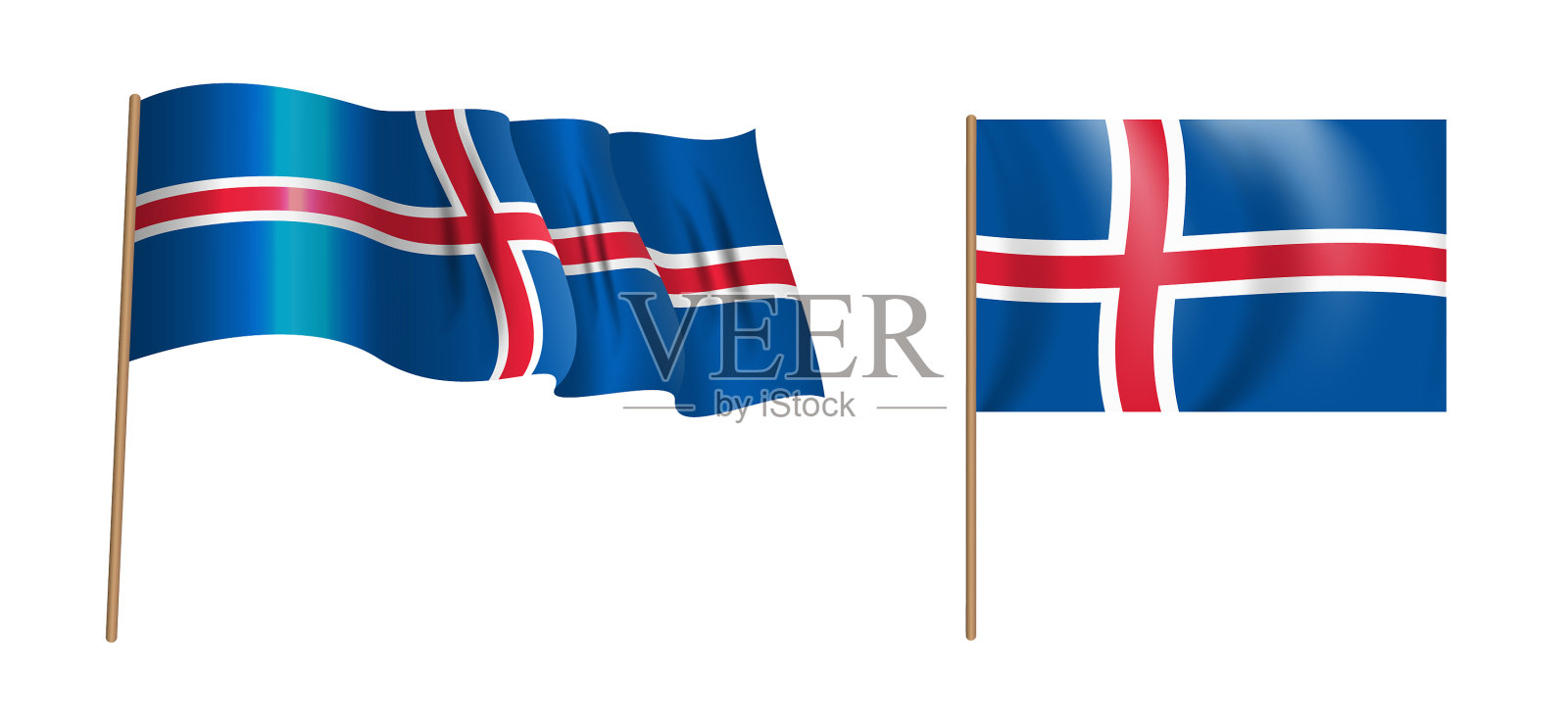 色彩斑斓的自然主义飘扬的海岛旗设计元素图片